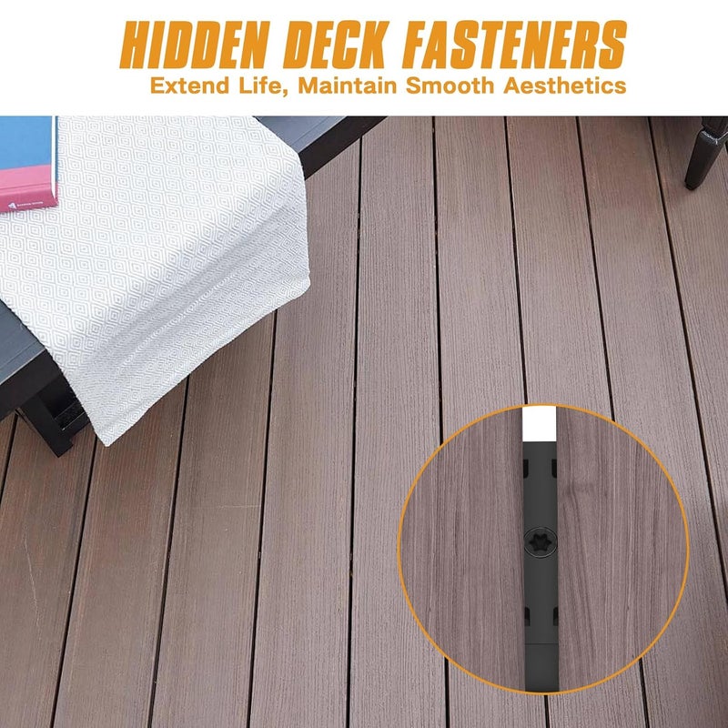 deckit 600PCS Hidden Deck Fasteners for Composite Decking Board - Universal Nylon Clips with Screws, 30 Deck Clips & 1 Joist Tape Tape, Fits Wood/Composite Deck Framing(Covers 300 SQ.FT.) - Image 4